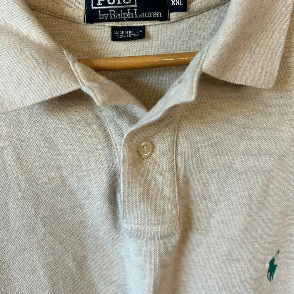 Polo Ralph Lauren Men's XXL Beige‎ Heather Short Sleeve Classic Fit Polo Shirt